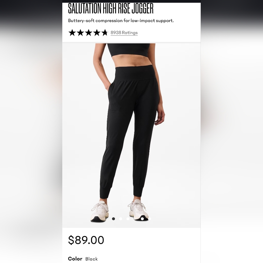 TWO Pair - Athleta Salutaion Joggers EUC, Size MEDIUM, Black